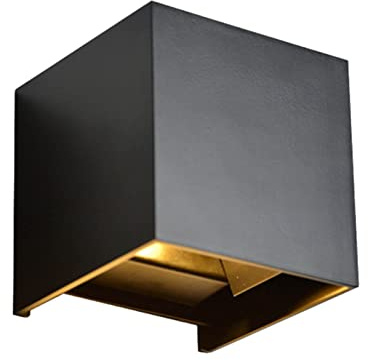 Aplique LED Moderno Cuadrado Para Pared 6W - Luz de Montaje Arriba Y Abajo 3.9x3.9x3.9in - Iluminación Con Ángulo Luminoso Ajustable - Lámpara de Cubo Impermeable