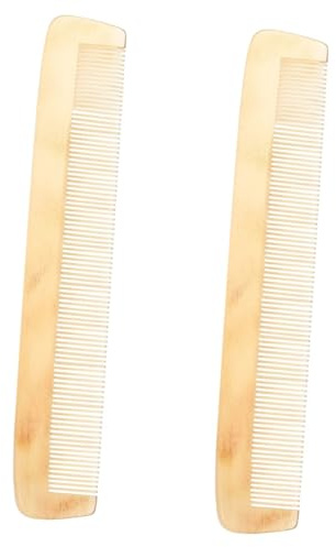 minkissy 2 Stk Schafhornkamm Kopfhautmassagegerät Bartkämme Für Männer Haarwerkzeug Friseurkamm Haarkamm Aus Horn Entwirrender Massagekamm Herrenkämme Unzerbrechlich Mann Croissant Tasche