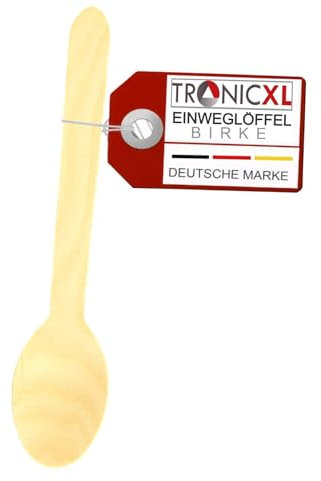 TronicXL 200 STÜCK Einweg Löffel Holz Einwegbesteck Besteck HolzLöffel Camping Grillen BBQ EinwegLöffel Campinggeschirr