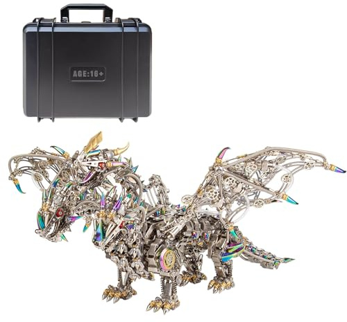 3D Metall Puzzle, Steampunk Gorekia Mechanisches Drachen-Modell, Intellektuelles Konstruktionsset Für Erwachsene, Kreative Moderne Dekoration (2900+ Teile)