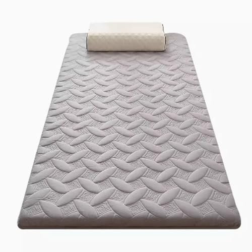 Bodenmatratze, Einzelne Japanische Tatami-Matte, Faltbare Futon-Matratze, Gesteppte Matratzenauflage, Schlafmatte, Tragbare Rollmatratze, Bodenliege, Gästebett For Heimcamping ( Color : Gray , Size :
