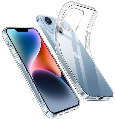 Opkiegrn Handyhülle für iPhone 13/14 Hülle, [Schutz in Militärqualität] Dünne Weiche TPU Silikon Klare Stoßfest Schutzhülle Case Kompatibel mit iPhone 13 und iPhone 14 - Transparent