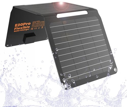 FlexSolar 20W Solar Panel Charger Portable Foldable Fast Charging QC3.0 USB-A USB-C Output Small Power IP67 Waterproof Camping Backpacking Hiking Emergency for Phones Power Banks Flashlight Fans