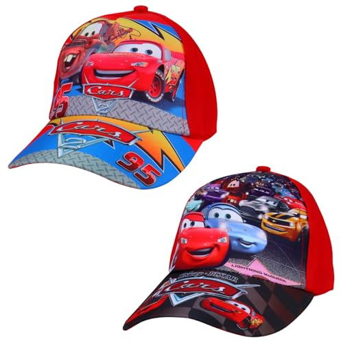 JunMallko Gorra Niño Lightning, 2pcs Gorras Cars Beisbol, Gorra de Béisbol Ajustable de Algodón para Niños y Niñas de 2 a 14 años