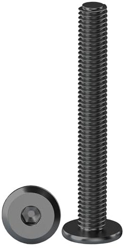 Drenky Furniture Hex Bolts 304 Stainless Steel Hex Head Bolts 10 Pack M8 X 60mm Machine Screws M8 Black Hexagon Furniture Bolts For Bed & Wood Furniture, Fully Thread
