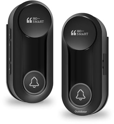 Wireless Doorbell, Hosmart UltraBell Wireless Intercom System, Battery Operated Intercom, Full Duplex Audio Doorbell Waterproof with 38 Chime 300 Meter Range for Home Business Elderly Indoor/Outdoor