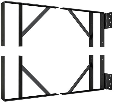 BarnSmith Robustes Anti-Beschlag-Tor-Hardware-Kit – Stahlhalterungen mit geschweißten Scharnieren für Holzzaun, Auffahrt, Korraltore – Zauntor-Set, Torscharniere (Tür nicht im Lieferumfang enthalten)