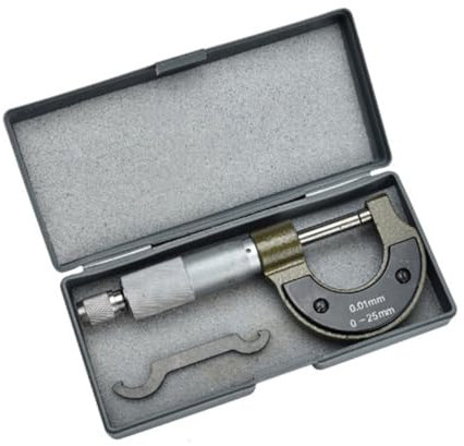 PartyKindom 0-25mm Schraubenmikrometer Mit Hartmetallspitze Verschleißfestes Legierungsmaterial Feststellklemme Für Präzises Messen Des Außendurchmessers Messgerät Für Unterricht Und Werkstatt