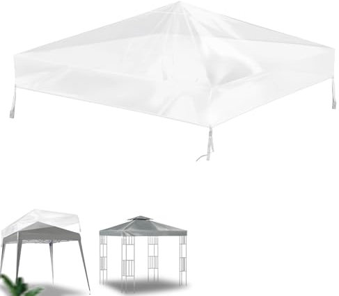 Pavillon 3x3m Wasserdicht stabil Winterfest Dicke 0,2mm 280g/㎡ PVC Transparent Pavillondach Regenschutz Schutzhaube Ersatzdach für Gartenzelt Partyzelt Gartenpavillon Faltpavillon
