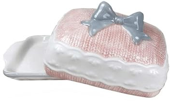 NTIYOU Beurrier Beurrier Rose avec Couvercle, Porte-Beurre en céramique créatif avec poignée, Plat Peint à la Main for la Famille du Restaurant de l'hôtel Accessoire de Cuisine