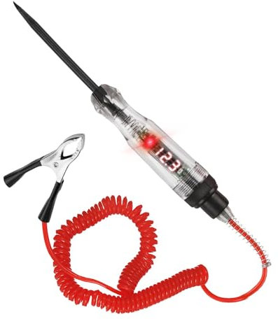 Yuio 3v-120v Circuit Tester with Digital Test Light, Car Fuse Tester with Spring Wire, Voltage Tester, Power Probe with LED Display, Electricity Tester for Automotive Fuse Wiring Circuit Checking