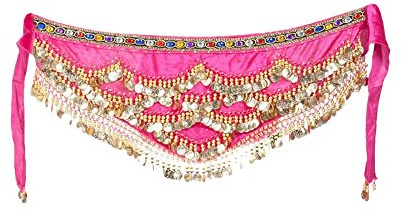 G-LIKE Bauchtanz Hüfttuch Tanzgürtel mit 328 Münzen für Damen Mädchen