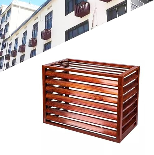 Gguwug Outdoor Condenser Protective Cover air source heat pump cover 1.5P/2~3P/5P Aluminum Air Conditioner Top Cover ac privacy fence For AC Prevents Foliage Wee an be used outdoors for many years