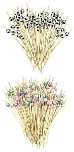 JDNFKG 200 Piezas De Palitos De Madera De Fútbol, ​​Decoraciones De Alimentos, Barras Creativas De Frutas, Accesorios De Cócteles, Suministros para Fiestas.