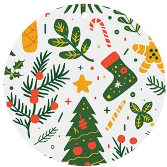 Phayah Lot de 6 désodorisants de voiture à suspendre colorés Motif couronne de sapin lavande Parfum longue durée Carte parfumée Forme ronde