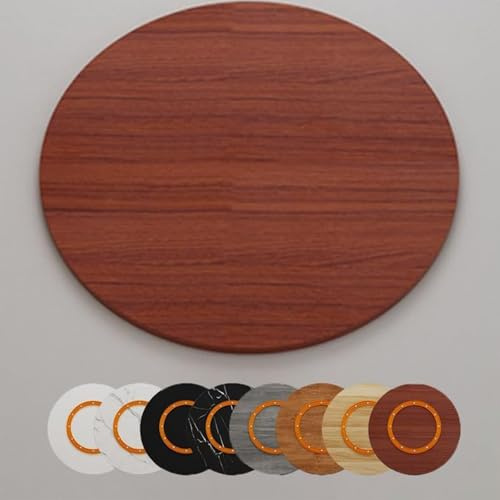 Großer Drehteller aus Massivholz, Lazy Susan – 20 x 30 x 40 Zoll, drehbares Serviertablett for den Esstisch – leichtgängige Servierplatte – elegantes weißes Finish(Dark brown,65cm/26in)