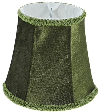 Toddmomy Wandlampenschirm Stoff Lampenschirm Retro Vintage Lampenschirm Klein Trommel Lampenabdeckung für Tisch Kronleuchter Wohnzimmer Schlafzimmer E14 Grün