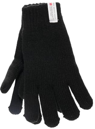 Boys Knitted Winter Gloves 3M Thinsulate Lined – Thermal Knit Gloves with 3M Insulation, Warm & Comfortable – Ages 6–13 (Black, 10-11 Years Old)
