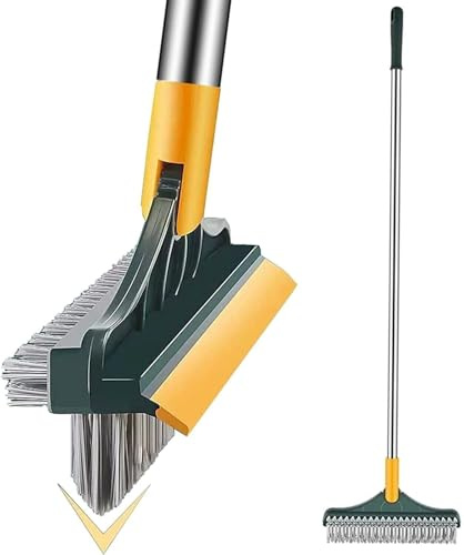 Long Handled Scrubbing Brush, 3 in 1 Extendable Tub Tile Cleaner 3 in 1 Floor Brush Scrub 120° Rotatable Cleaning Tool Household Long Handle