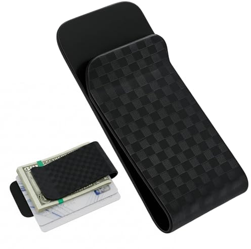 Wnzdp Money Clip, Carbon Fibre Wallet, Slim Money Clips for Men, Compact Cash Clip, Holds Bills Securely, 5x5x1 in Money Clips for Cash