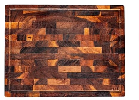 Season South American Walnut End Grain Double Sided Chopping Board - Large - Chopping Board for Everyday Prep and Carving – Durable Walnut Gentle On Knives and Designed for Confident Home Cooking