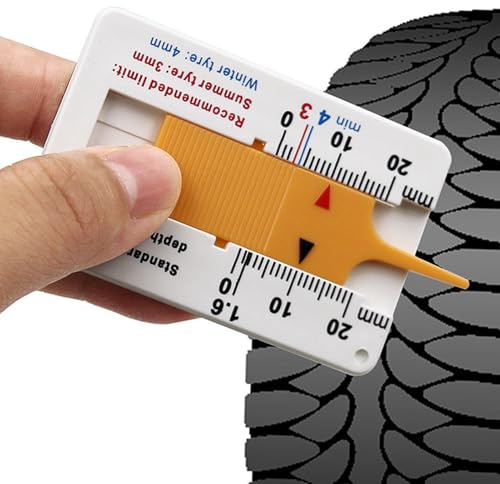 Jauge de profondeur de bande de roulement de pneu – Instrument à pied à coulisse ABS 0-20 mm, lecteur d'usure automobile | Parfait pour les tâches d'entretien automobile, les évaluations de sécurité,