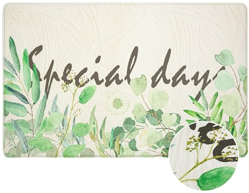 ANRO Anti-Ermüdungsmatte 1 cm extra hoch geschäumt – Stehmatte rutschfest abwaschbar wasserdicht Küchenläufer Arbeitsplatzmatte Botanica 50x150 cm