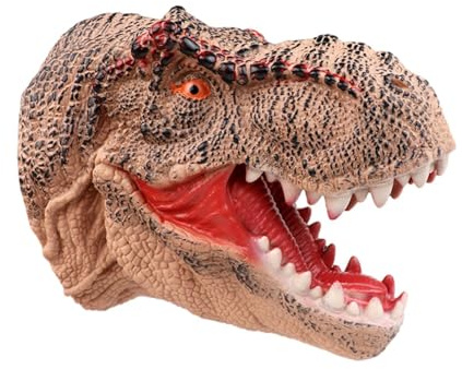 Realistische Dinosaurier Handpuppe Aus Weichem Vinyl – Flexible Dino-Puppe Mit Beweglichem Mund Für Rollenspiele & Storytelling | Pädagogisches Spielzeug Für Kinder & Kindergarten | 19x16cm