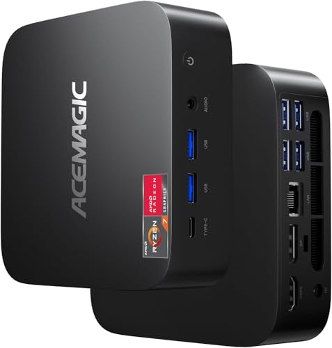 ACEMAGIC Kron Mini K1 Gaming Mini PC AMD Ryzen 7 7730U (Upgraded 7430U/ 5825U),Mini Computers 16GB LPDDR4X 512GB SSD,4K Triple Display Desktop WiFi6/Bluetooth, Compact Silent PC for Office, Design