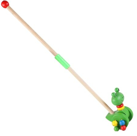 2026 Schiebetier Frosch Nachziehtier Holz Lauflernspielzeug Für KleinkindeMotorikspielzeug Nachziehspielzeug Baby Lauflernhilfe Ziehtierspielzeug Laufspielzeug Für Jungen (Green, 9x12x53.5cm)