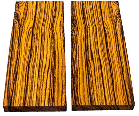 Knifes Scales Made of Bocote Wood, Bookmatched Handle Blank Exotic Knife Scales Wood