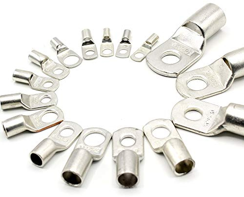 Rohrkabelschuhe 50 mm² Loch-Ø M8 aus Kupfer verzinnt Unisoliert Kabelschuhe Ring SC Kabel-Verbinder SC50-8 (6 Stück)