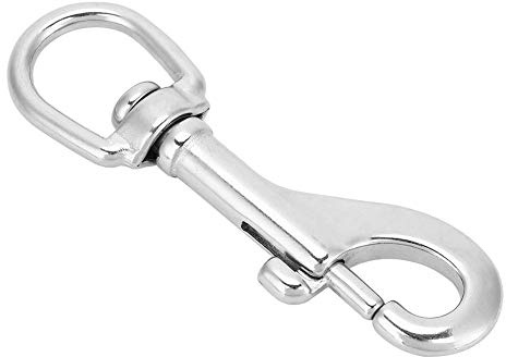 Tbest Karabiner Haken Schnapphaken mit Drehgelenk Tauchhaken 316 Edelstahlhaken Drehbarer Augenverschluss Karabinerhaken Swivel Clip für Tragegurte Taschen Tauchen für Hundeleinen/Paracord