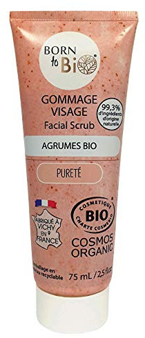 BORN TO BIO Gommage Visage Agrumes Bio Certifié Ecocert, 75 ml