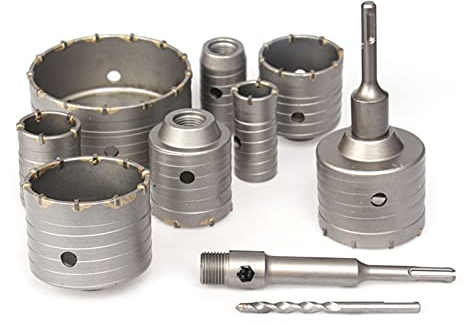 SYHML-SHOP Punta per Carotiere in TCT, Sega A Tazza per Calcestruzzo SDS Plus da 110-500 Mm con Gambo 30-160 Mm per Tubo del Condizionatore d'Aria (Colore : 100mm)