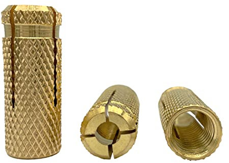 Confezione da 30 tasselli in ottone M10 x 32 mm, manicotto per bulloni di espansione, ancoraggio per mattoni in calcestruzzo, tasselli di espansione (30, M10 x 32 mm)