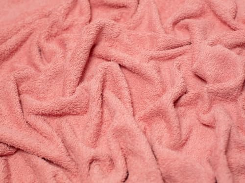 Tela de toalla de algodón rosa oscura - por metro