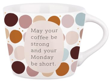 Schreibkram Manufaktur, May your coffee be strong, Espressotasse, 50 ml | Porzellantasse mit Echtgoldveredelung, 8,1 x 5,2 cm - fünf Sprüche zur Auswahl, Handwäsche empfohlen