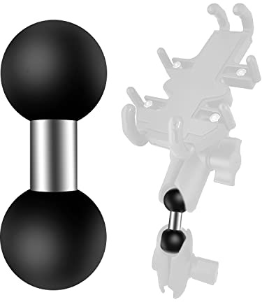 Ram Mount Moto Adaptateur de Balle à Double Tête 25 mm Arms de Montage à Double Boule Compatible avec RAM Dual Socket à Rotule Support GPS Moto Accessoire Velo (B)