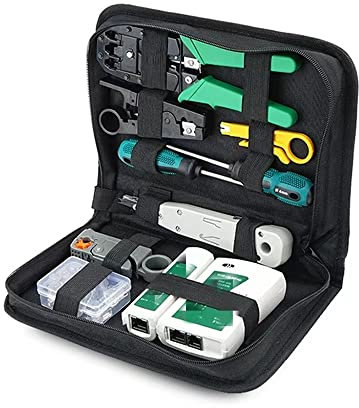 Juego de Herramientas de probador de Cables de Red Destornillador Pelacables Conector Kit de Herramientas de crimpadora de Red