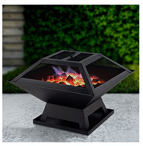WANWEN Quadratischer BBQ-Grill, Außenheizung, Garten, Außenkamin, tragbare Feuerstelle, vertraglich vereinbarter Grill, Feuerschale, Holzofen Little Surprise