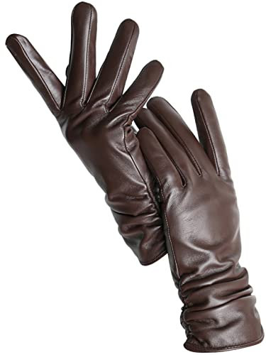 Damen Lederhandschuhe Winter Warm Plus Kurz Dünn Fahrfarbe Damen Lederhandschuhe