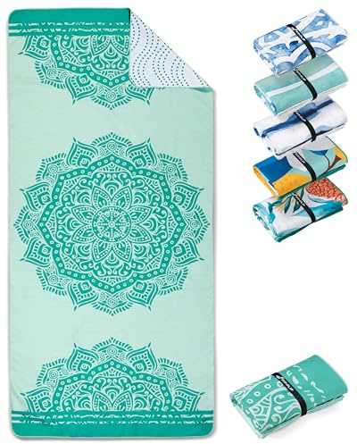 Fit-Flip Toalla de Playa Microfibra Grande - Ligera, Fina y de Secado rápido – Toallas para Viajes, Natación y Piscina - 100% reciclada – Mandala – 160 cm x 90 cm