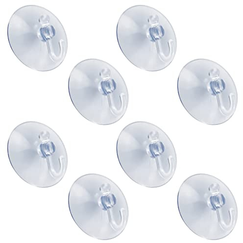 Lot de 8 crochets à ventouse, crochets transparents pour serviette et fenêtre avec crochets résistants, capacité maximale de 2 kg, pour salle de bain, porte, cuisine