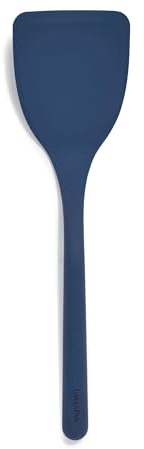 GreenPan Silicone Solid Turner Spatula, Flipping Cooking Kitchen Utensil, Flexible Rubber Nonstick Cookware, Rigid Steel Core, Heat-Resistant, Anti-Slip Handle, BPA-Free, Dishwasher Safe, Blue