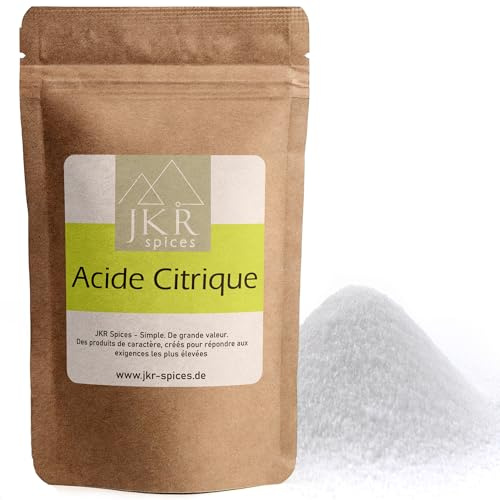 JKR Spices® 200g Zitronensäure Pulver Lebensmittelqualität E330 | Citronensäure als Säuerungsmittel und Konservierungsmittel zum Kochen und Backen | Als Entkalker oder Allzweckreiniger