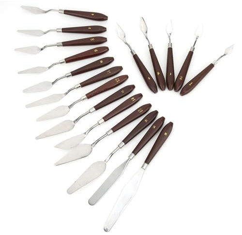 Espátula De Acero Inoxidable, Cuchillo Con Paleta, Raspador De Material De Acero Inoxidable, 5 Espátulas De Pintura Acrílica De Diferentes Tamaños Y Longitudes, Fácil De Limpiar