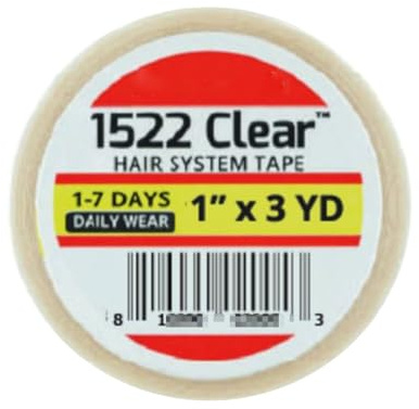 1522 Doppelseitiges Klebeband für Perücke, Toupet / Toupet, transparent, 2,5 cm