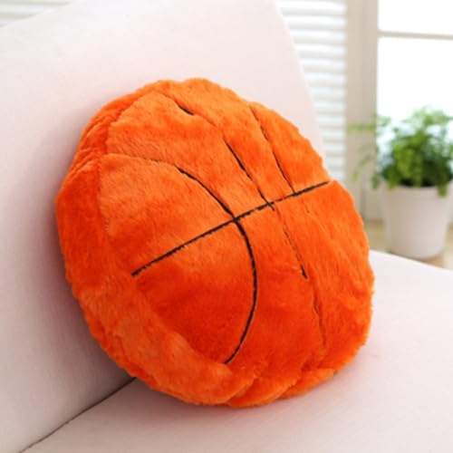 Cuscino in peluche da pallacanestro, soffice e durevole, imbottito da calcio, cuscino sportivo da 14 pollici, morbido e durevole, rotondo