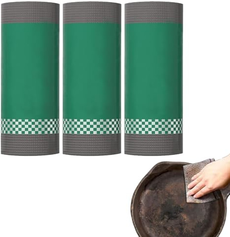 Recitem Mehrzweck-geschirrspüllappen Aus Draht,Topfreiniger Putzlappen,Multifunctional Non Scratch Wire Dishcloth,Wiederverwendbar Putztücher,für Küche Wiederverwendbar, Nachhal (3 Rolle)